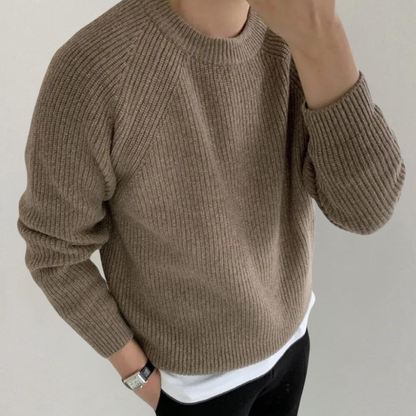 Alsidig langærmet strikket sweater til mænd