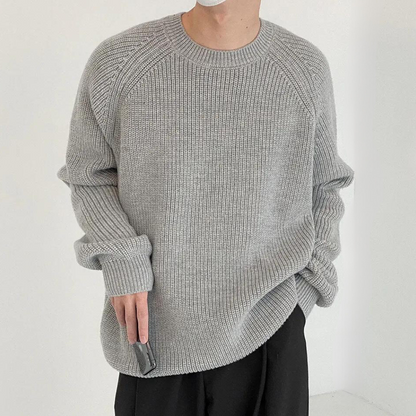 Alsidig langærmet strikket sweater til mænd
