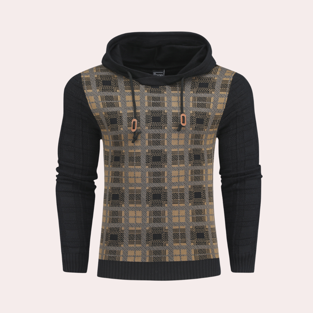 Moderigtig ternet strikket sweater til mænd