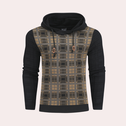 Moderigtig ternet strikket sweater til mænd