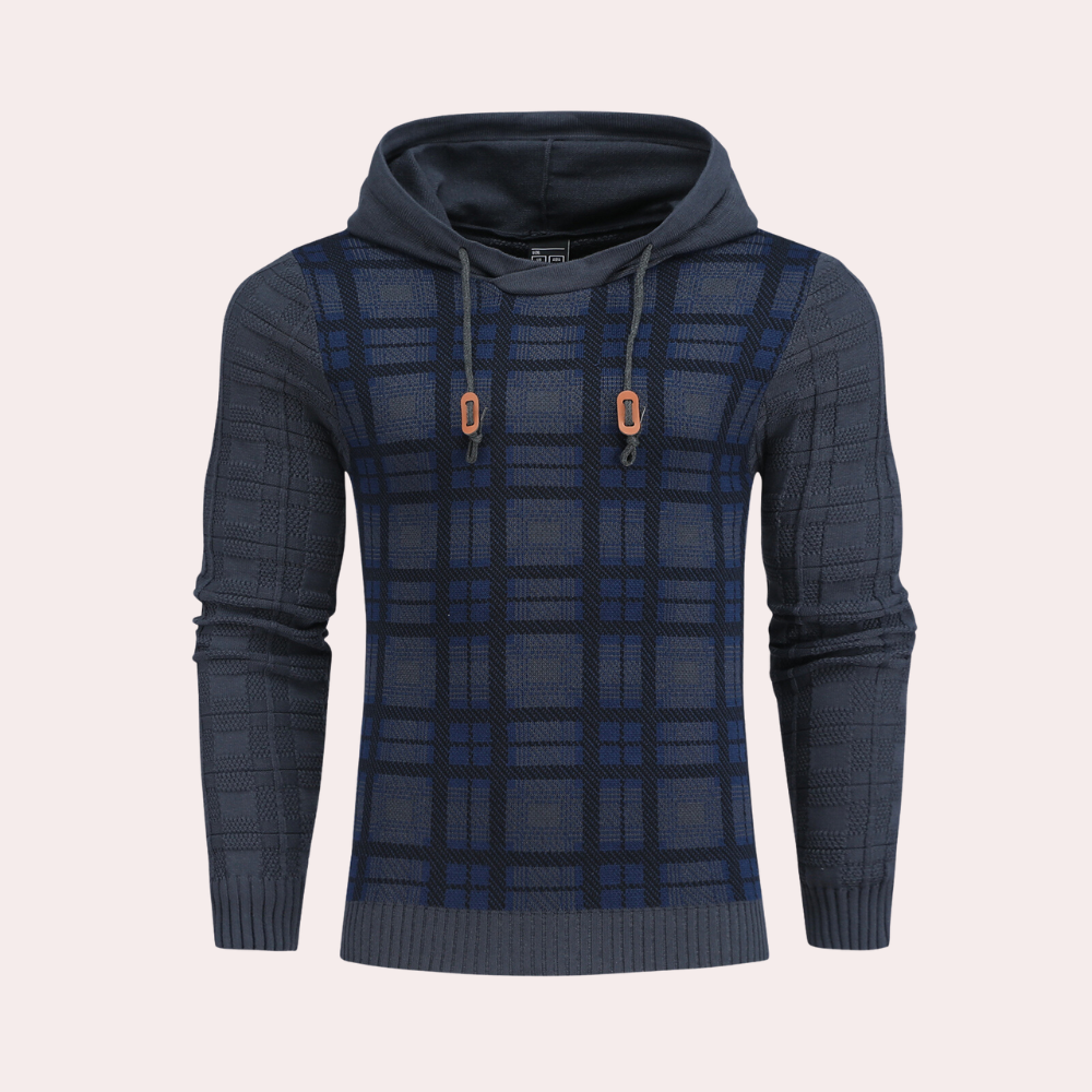 Moderigtig ternet strikket sweater til mænd