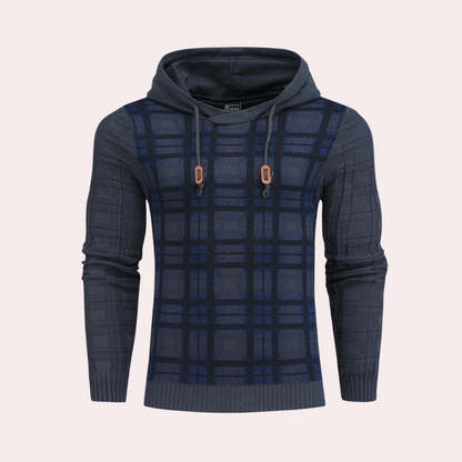 Moderigtig ternet strikket sweater til mænd