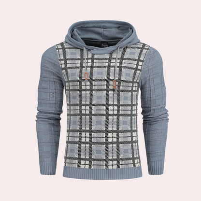 Moderigtig ternet strikket sweater til mænd