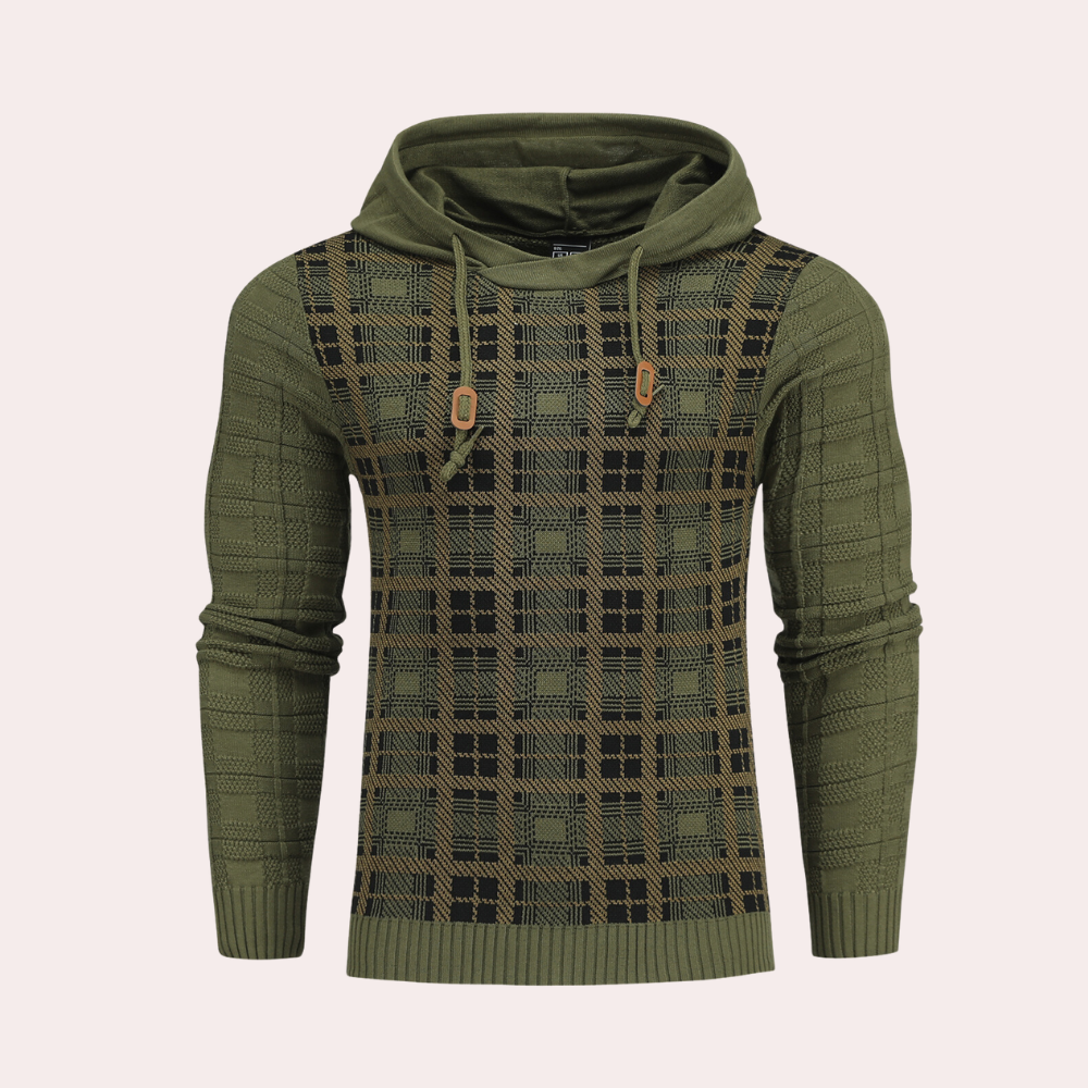 Moderigtig ternet strikket sweater til mænd
