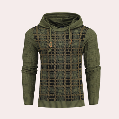 Moderigtig ternet strikket sweater til mænd