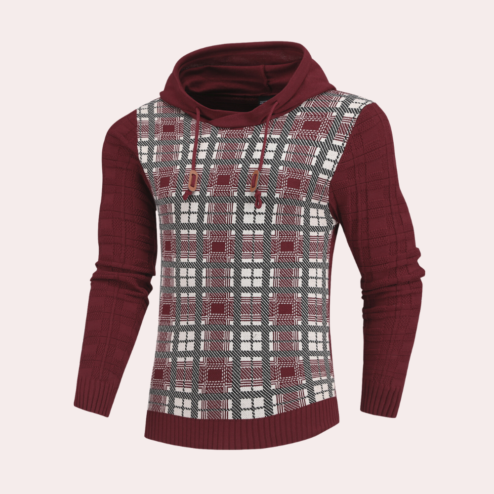 Moderigtig ternet strikket sweater til mænd