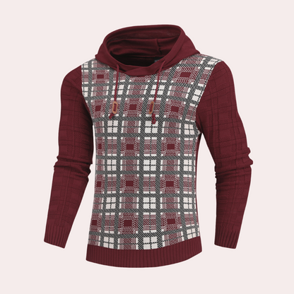 Moderigtig ternet strikket sweater til mænd
