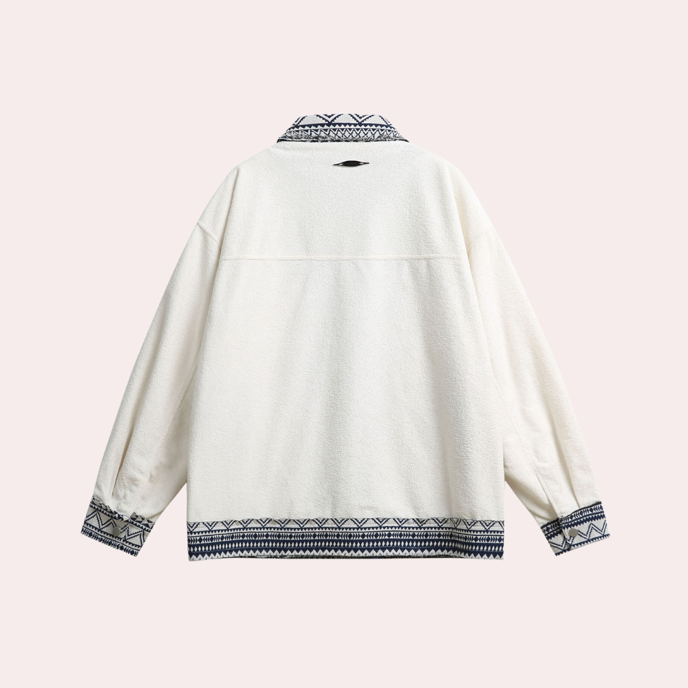 Jakke med revers i etnisk stil