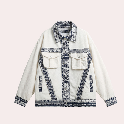 Jakke med revers i etnisk stil