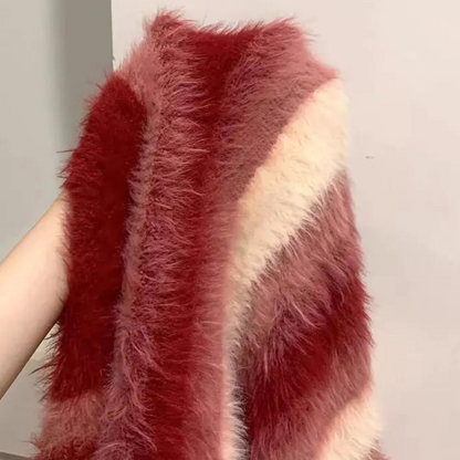 Rød mohairblød sweater til kvinder