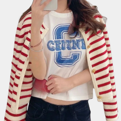 Stilfuld stribet cardigan til kvinder