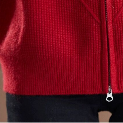 Ensfarvet hættetrøje med lynlås