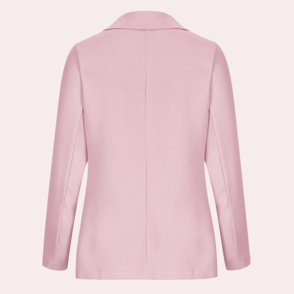 Minimalistisk, ensfarvet blazer til kvinder