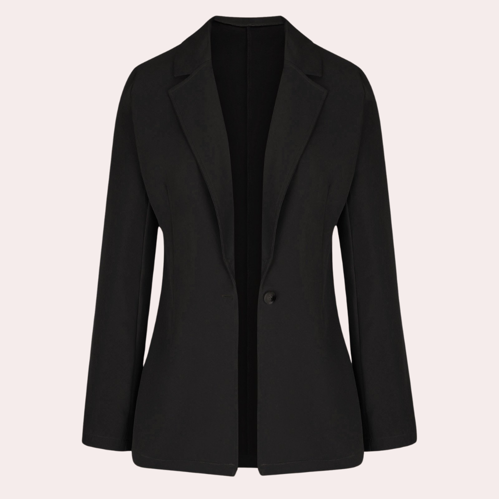 Minimalistisk, ensfarvet blazer til kvinder