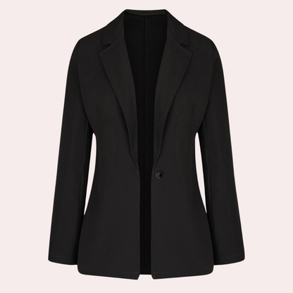 Minimalistisk, ensfarvet blazer til kvinder