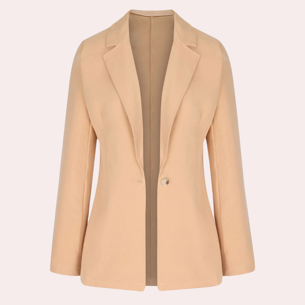Minimalistisk, ensfarvet blazer til kvinder