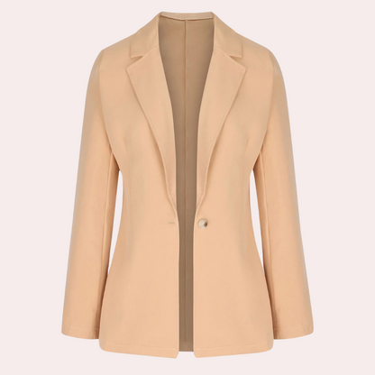 Minimalistisk, ensfarvet blazer til kvinder