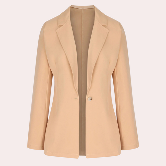 Minimalistisk, ensfarvet blazer til kvinder