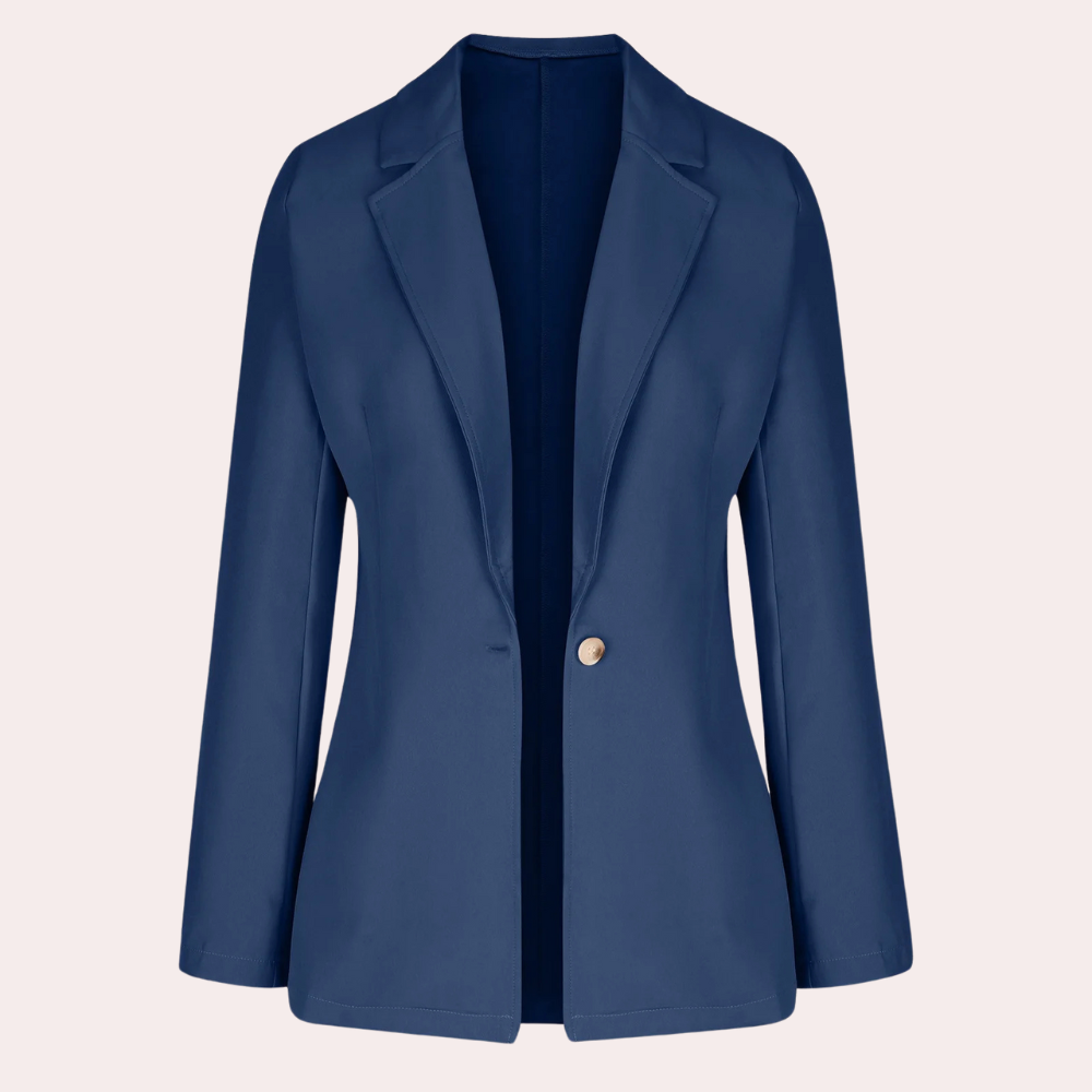 Minimalistisk, ensfarvet blazer til kvinder