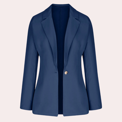 Minimalistisk, ensfarvet blazer til kvinder