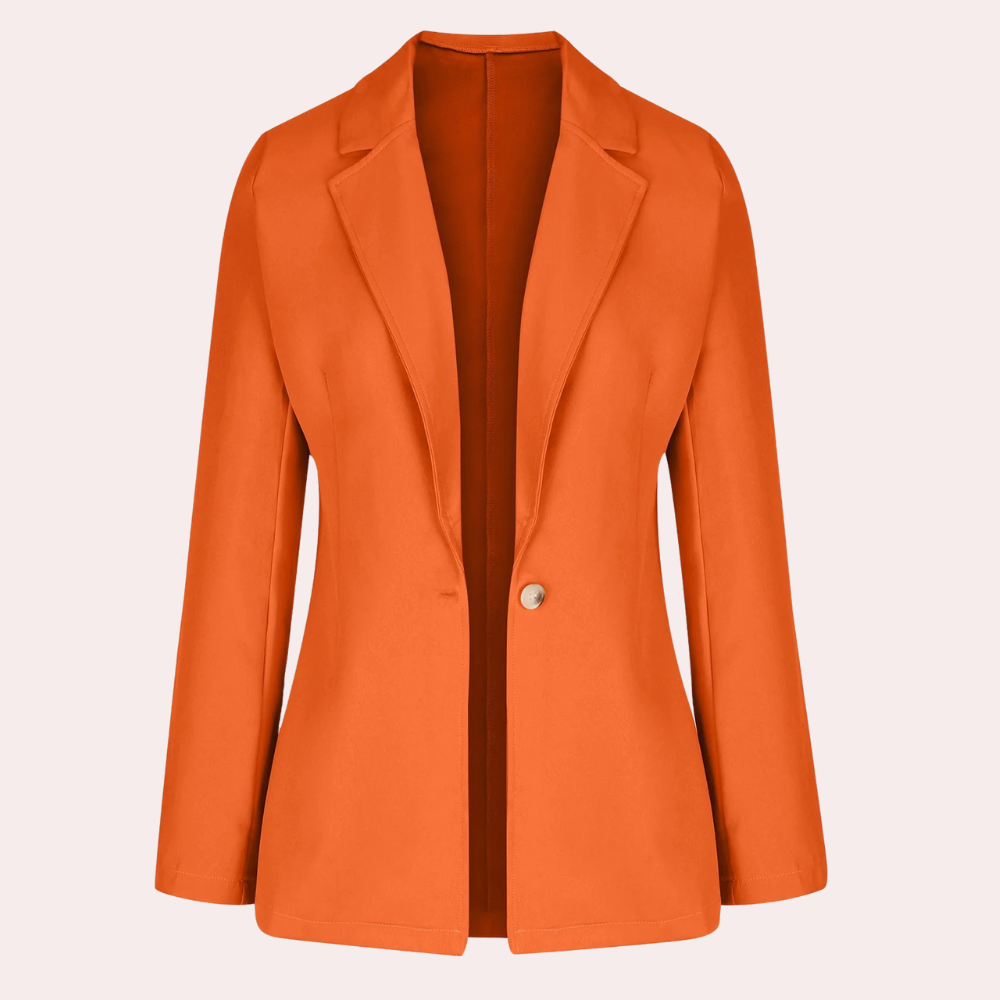 Minimalistisk, ensfarvet blazer til kvinder