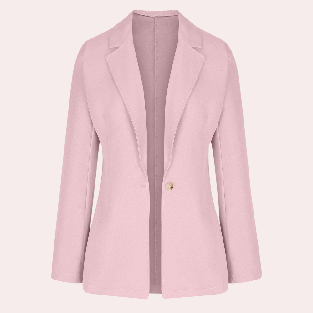Minimalistisk, ensfarvet blazer til kvinder