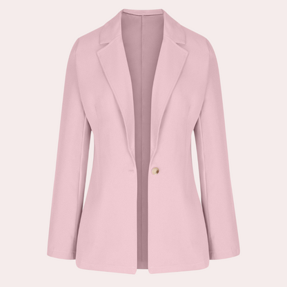 Minimalistisk, ensfarvet blazer til kvinder