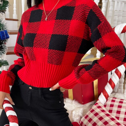Stilfuld ternet sweater til kvinder