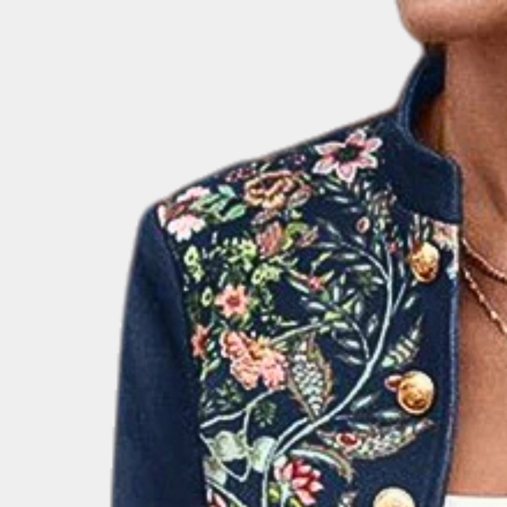 Feminin blazer med blomsterprint