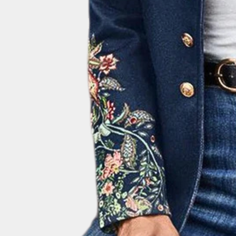 Feminin blazer med blomsterprint
