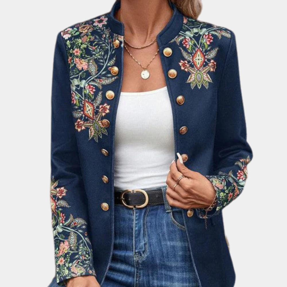 Feminin blazer med blomsterprint