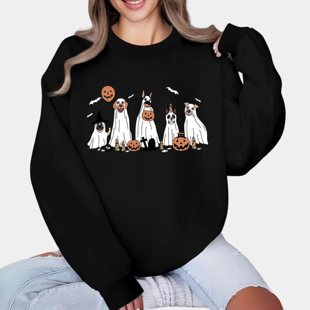 Halloween hunde langærmet sweater