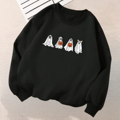 Halloween-sweater med hundeprint