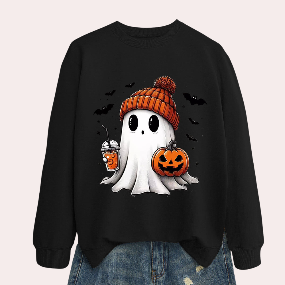 Uhyggelig Halloween-sweatshirt til kvinder