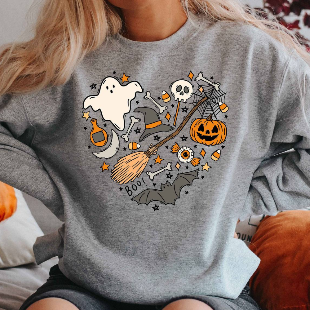 Halloween-sweater med hjerte