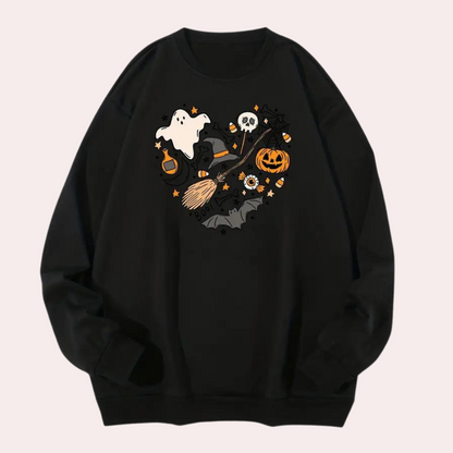 Halloween-sweater med hjerte