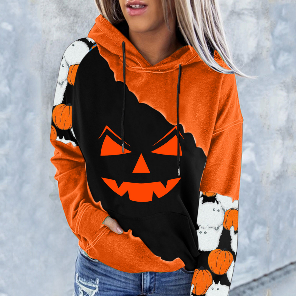 Halloween lang hættetrøjejakke