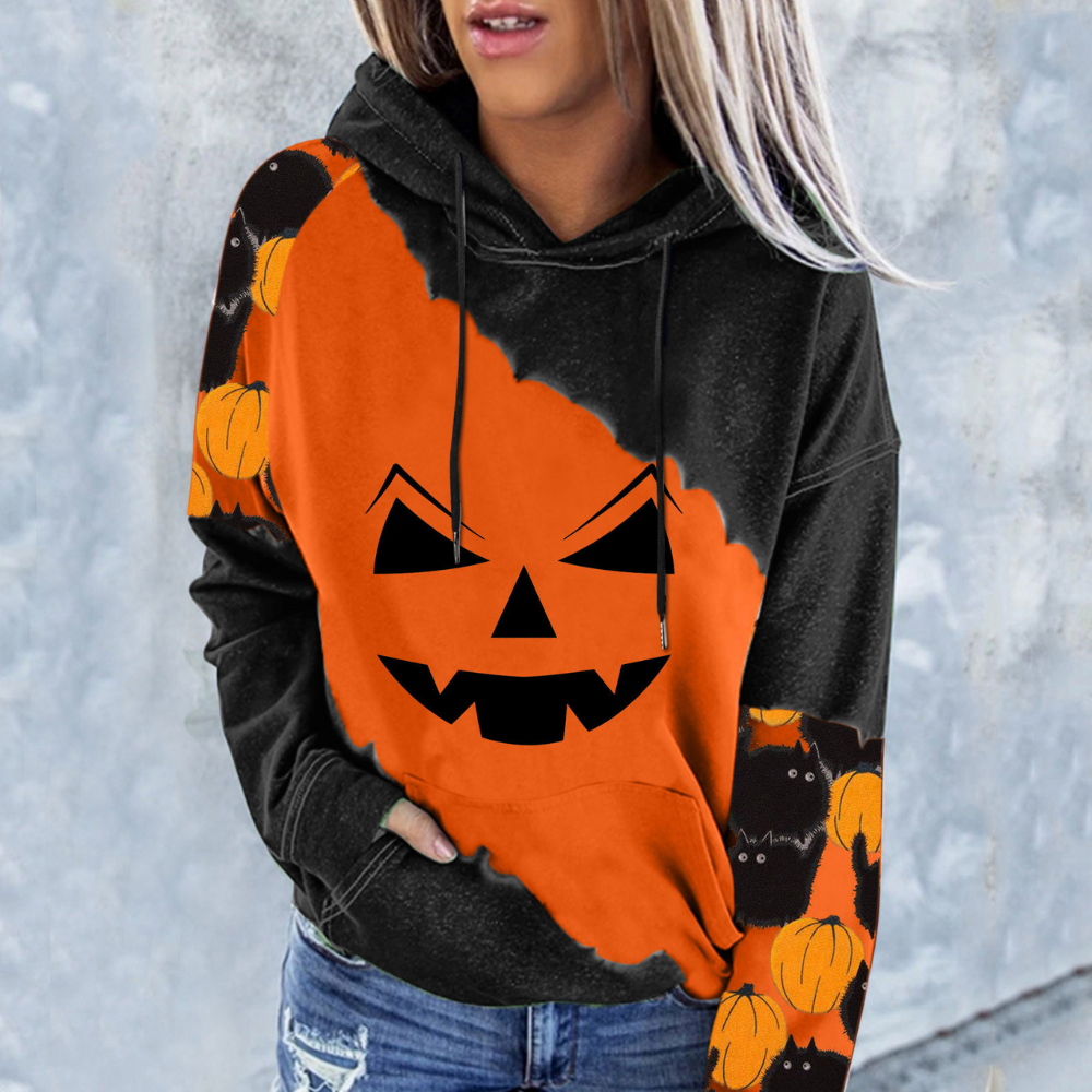 Halloween lang hættetrøjejakke