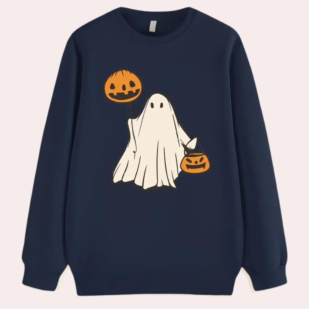 Stilfuld, afslappet herresweater til halloween