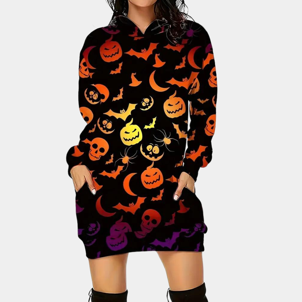 Trendy dames halloween trui met capuchon
