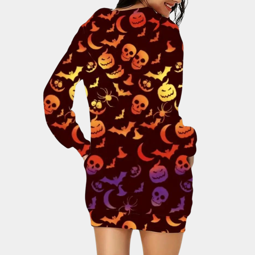 Trendy dames halloween trui met capuchon