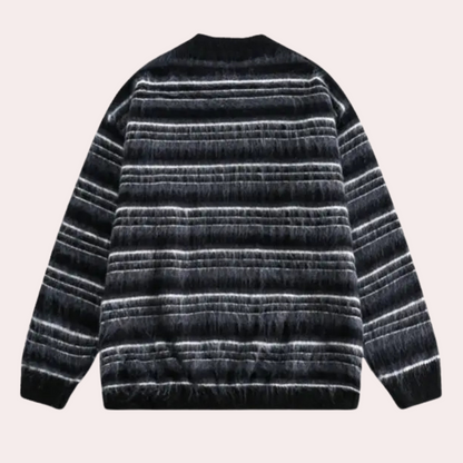 Varm sweater med striber til mænd