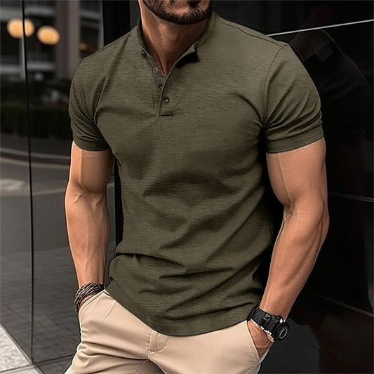 Casual poloshirt med knapper til mænd
