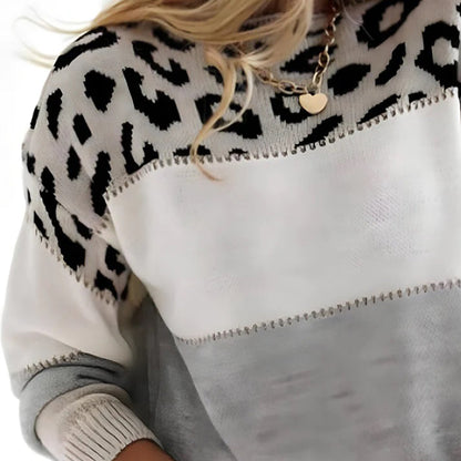 Semi-leopardprintet sweater