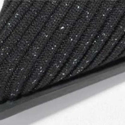 Strikkede høje støvler med tyk hæl