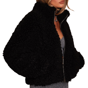Oversized blød fluffy fleecejakke