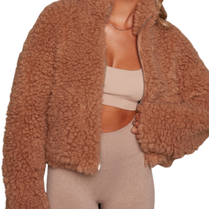 Oversized blød fluffy fleecejakke