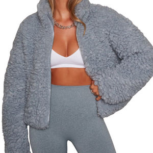 Oversized blød fluffy fleecejakke