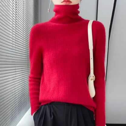 Strikkede linjer sweater til kvinder