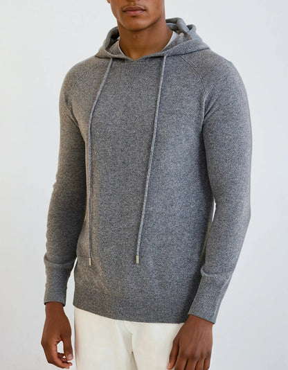 Cashmere grå hættetrøje
